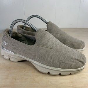 Skechers Go Walk 3 Goga Plus Women’s Comfort Slip On Shoes Tan/Brown Size 9